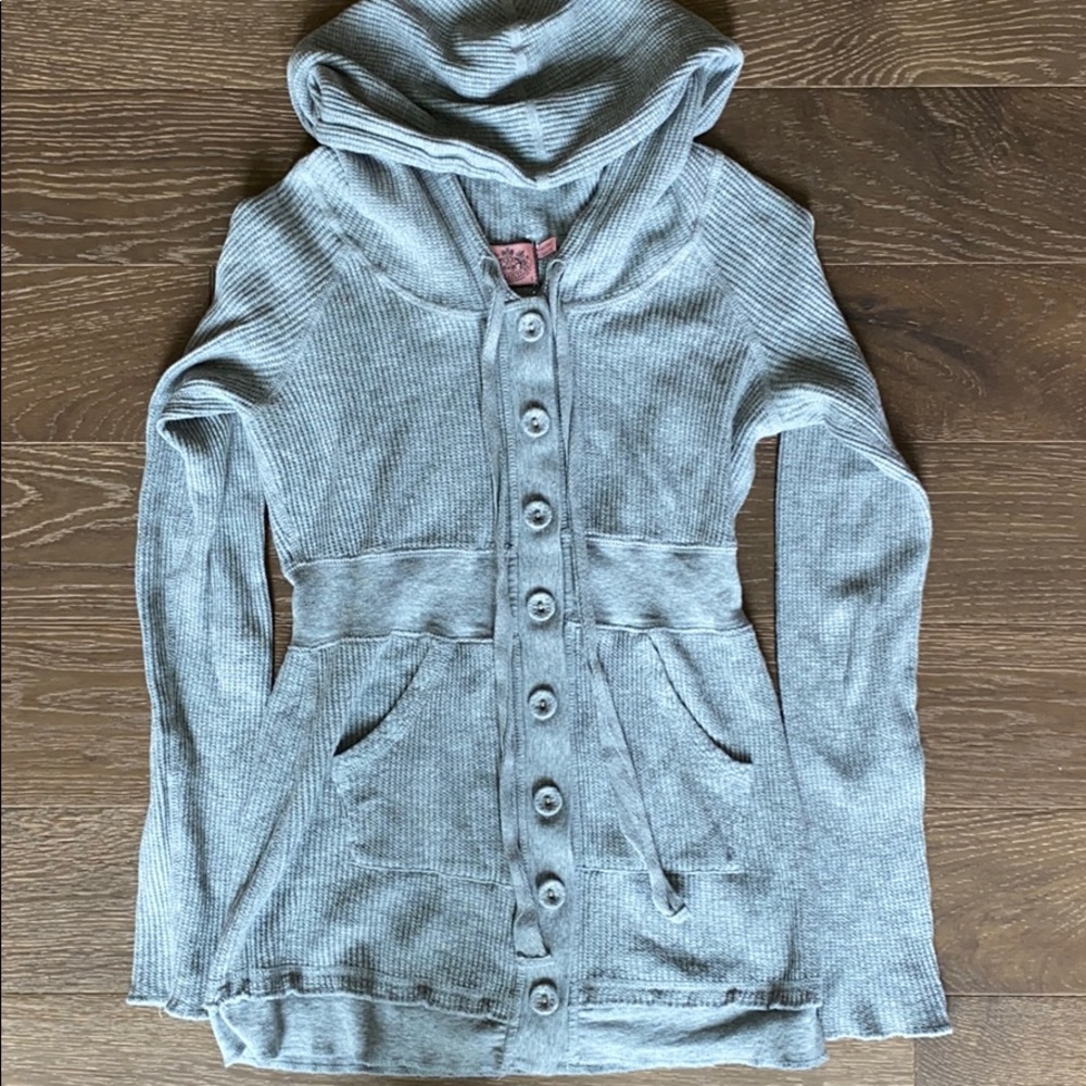 Juicy Couture Grey Thermal Hooded Jacket